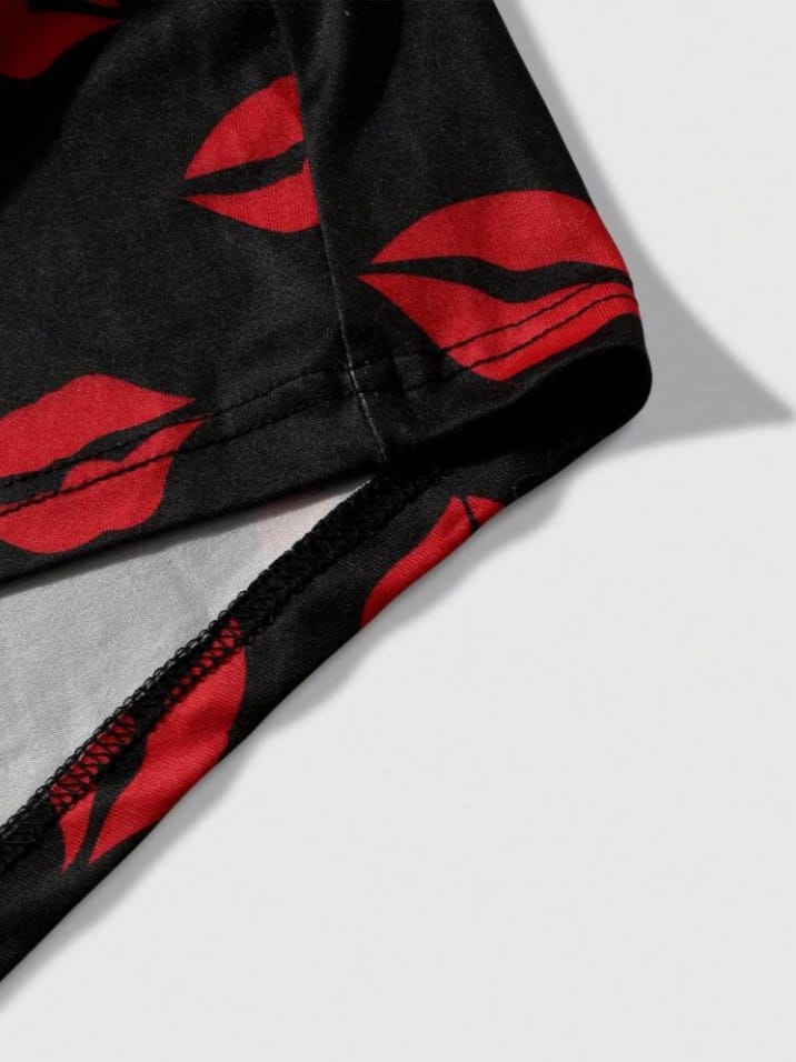 Men Lip Print Boxer  Shorts
